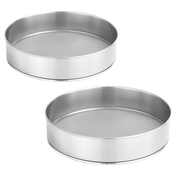 FOMIYES 2pcs Stainless Steel Flour Sieve Mesh Round Sifters For Baking Easy To Clean For Cake And Bread Preparation