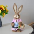 thumbnail image 5 of Chicmine Hand Woven Artificial Straw Bunny Rustic Realistic Photography Prop Easter Desktop Ornament Standing Rabbit Figure for Garden, 5 of 5