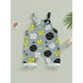 thumbnail image 2 of Bagilaanoe Toddler Baby Boys Girl Summer Jumpsuit Baseball Print Sleeveless Bodysuit 6M 9M 12M 24M 3T Kids Casual One Piece Romper, 2 of 7