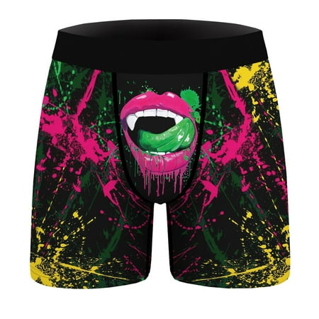 

Panties For Men Flat Slim Long Breathable Print Underwear Pants Sports Casual Fashionable Sports Boxers With Close Fitting
