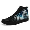 thumbnail image 4 of Coolcustomize Men's Lightweight High-Top Sneakers - Lace-Up Shoes with Wolf Graphic, Urban & Outdoor Shoes, Gym, Hiking, Casual Attire - Black Synthetic Upper, Sporty Design, Breathable Fabric Lining, 4 of 11