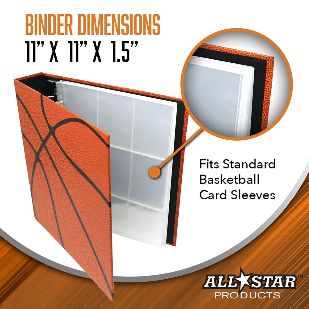 Hoopz 3-Ring Binder - Textured Basketball Binder - Basketball Card Binder