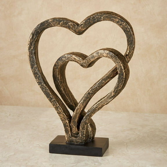 Our Hearts As One Sculpture Bronze Finish 13 Inches Tall