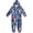 Red Blue Astronaut, variant on Unisex One-Piece Outfits Soft Crystal Velvet White Nautical Sketch Printed PJs Full-Zip Wide Leg Jumpsuit for 4T-14Y