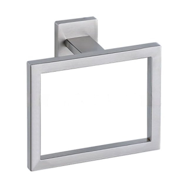 stanreset 1/2/3/5 Bathroom Hardware Set Stainless Steel Towel Bar Ring Paper Holder Multifunction Robe Hook Modern Style Rack Kit Silver ring 2PCS
