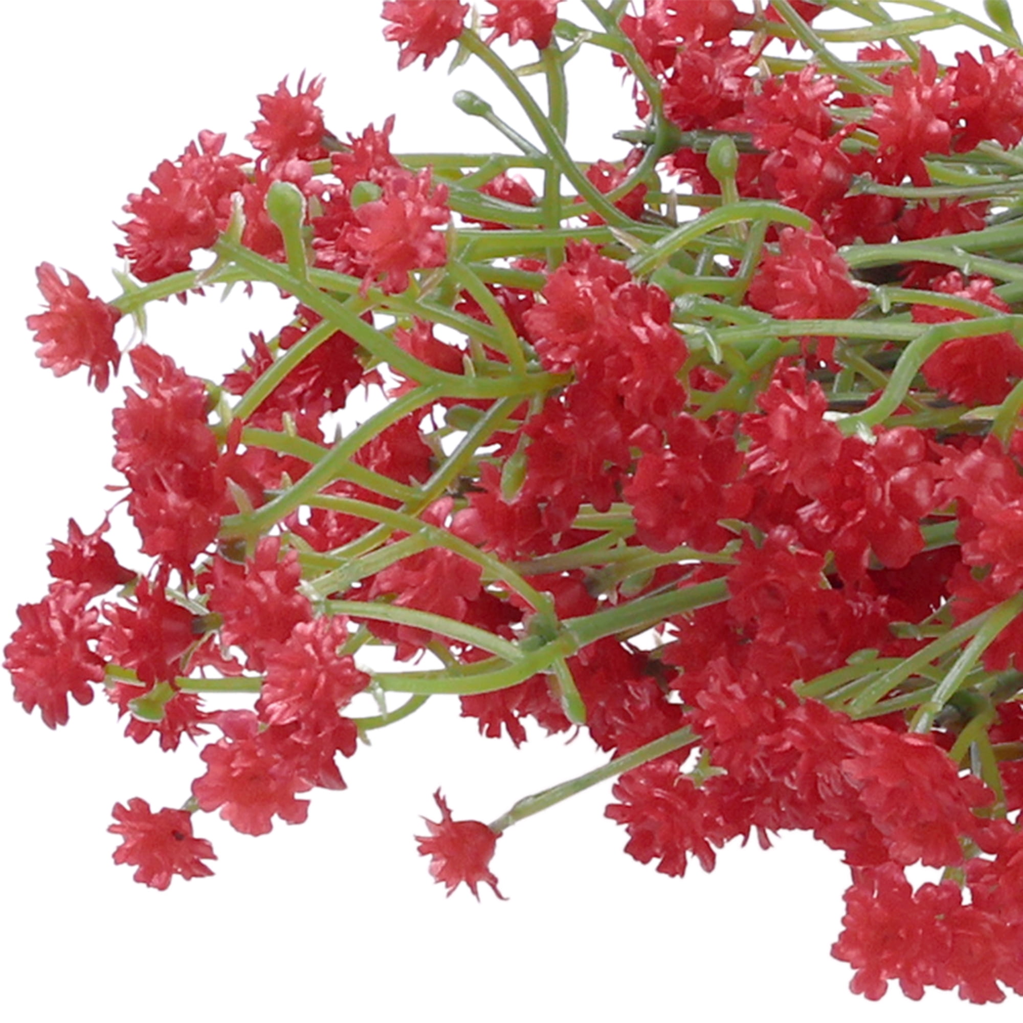 Unique Bargains Baby's Breath Artificial Flower 6 Pcs Real Touch Flowers Red