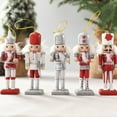 thumbnail image 3 of 5 Pcs Wooden Christmas Nutcracker Ornaments Xmas Holiday Tree Decoration Christmas Essentials (Red), 3 of 10