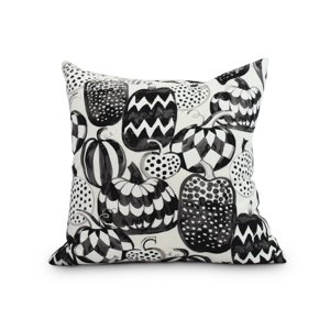 Simply Daisy Pumpkins Galore 26 Inch Cream Halloween Print Decorative Throw Pillow