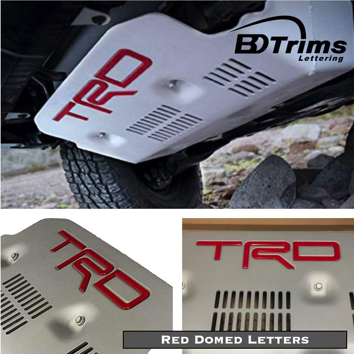 BDTrims Domed 3D Raised Letters Compatible with TRD Skid Plate 2016-2020 Tacoma and 2019-2020 4Runner Models Red Carbon