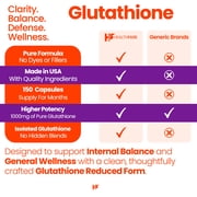 Healthfare Glutathione Supplement 1000mg | Reduced GSH Antioxidant | 98%+ Highly Purified | 150 Vegan Capsules | Immune & Detox Support | Non-GMO, Gluten-Free | Made in USA
