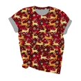 thumbnail image 4 of SELONE Christmas Tshirt Women's Short Sleeve Xmas Deer Print Crewneck Tops Shirt Multicolor M, 4 of 5