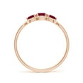 thumbnail image 2 of ANGARA Natural Ruby Three Stone Diamond Split Shank Ring in 14K Rose Gold for Women (Size-4mm) | July Birthstone, Birthday, Anniversary, Jewelry Gift for Women | Natural Ruby Ring, 2 of 9