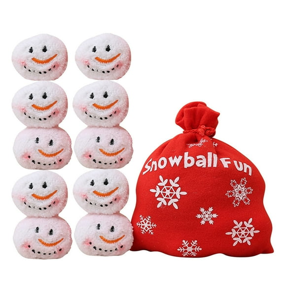 Bwiyojiz Home Decor Christmas Decoration Supplies Cotton Snowman Snowball Fight Shopping Mall Window, Christmas Gifts, Red