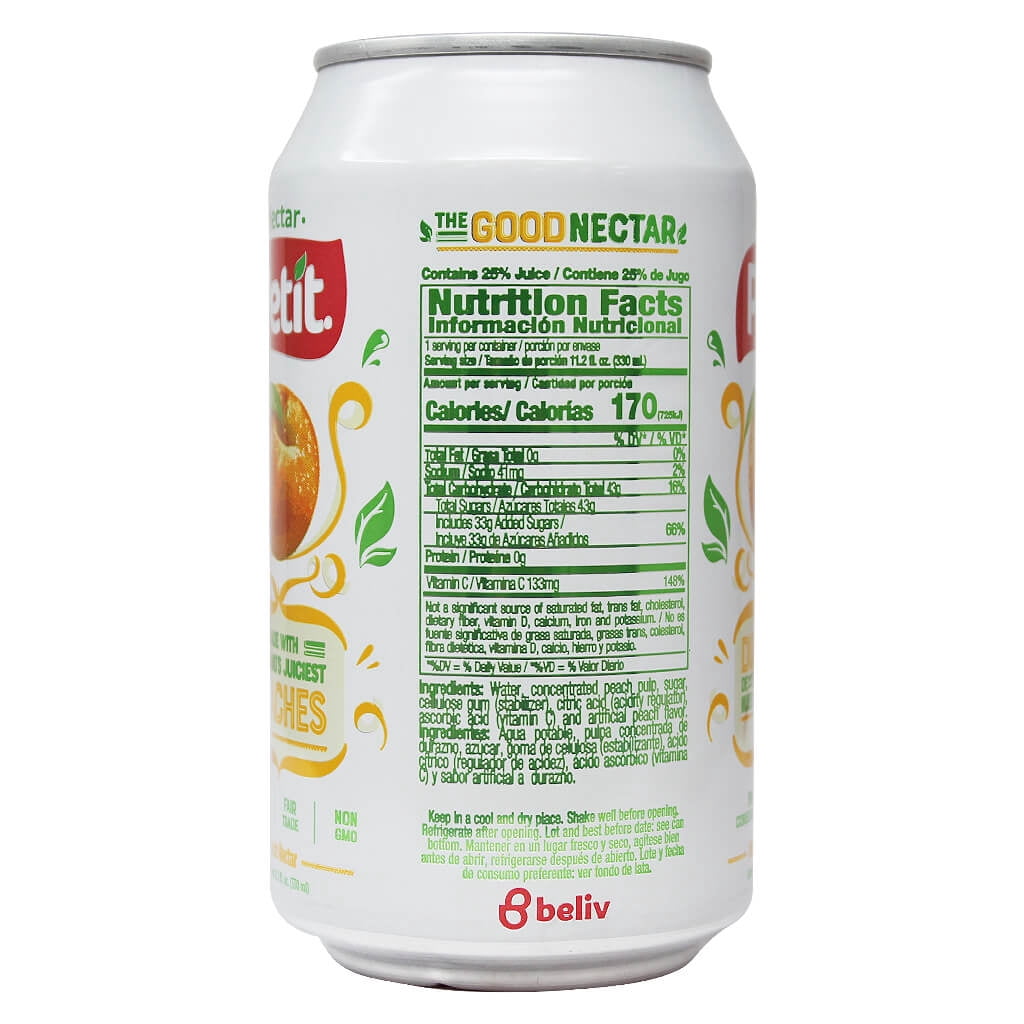 Petit Nectar, Peach, 11.2 fl oz, Nectar Juice, Creamy Texture