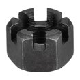 thumbnail image 4 of Tuerca hexagonal ranurada Uxcell M12x1.25mm, tuercas de castillo de acero al carbono grado 4.8, negras, paquete de 10, 4 of 6