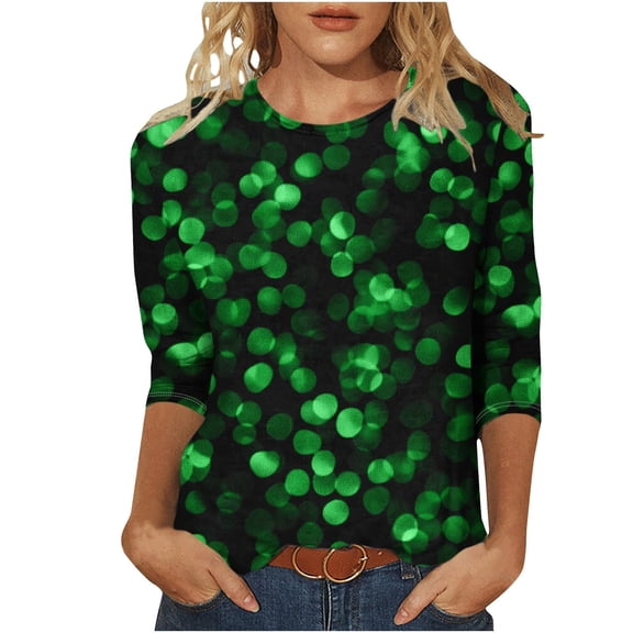 St Patricks Day Shirt Women Lightweight Quarter Zipper Long Sleeve V Neck Henley Sweatshirts Irish Shamrock Shirts