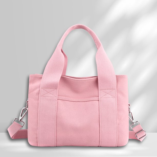 Bolso de viaje de lona Bolsos de mano de moda para damas Color sólido para vacaciones (rosa) Sywqhk Para Estrenar