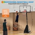 thumbnail image 3 of Basketball Hoop Adjustable, Portable Basketball Goal - 4.9-10FT Height Range, 52" Backboard with Shatterproof Rim, Mobile Stand for Driveway/Outdoor Play (Black, 1-Pack), 3 of 8