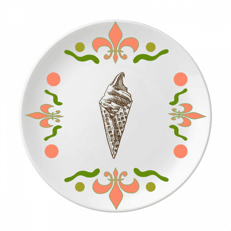 

Chocolate Sketch Ice Cones Flower Ceramics Plate Tableware Dinner Dish