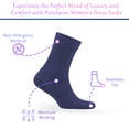 thumbnail image 2 of PureTwine Crew Socks for Women Soft Breathable Non-Binding Socks Bamboo Viscose Moisture Wicking Womens Dress Socks 3-Pack, 2 of 7