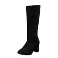 thumbnail image 2 of Miluxas Women's Knee High Boots,Round Toe Stretchy Fashion Boots for Women, Low Block Heel Tall Boots Black 6(37), 2 of 9