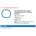 thumbnail image 2 of Rear Differential Carrier Gasket - Compatible with 1974 - 1978 Ford Mustang II 1975 1976 1977, 2 of 2