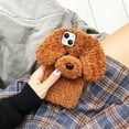 thumbnail image 4 of Compatible with iPhone 12 Mini Case Cute Plush Furry Dog Phone Case for Women Girls Girly 3D Cartoon Kawaii Case Soft TPU Shockproof Protective Cover Brown, 4 of 7