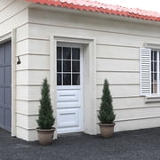 DR.Planzen Artificial Cedar Tree 2 Pack 3 ft Outdoor Artificial Topiary Cedar Plants Fake Tree UV Rated Potted Plants for Porch Decor Faux Pine Tree for Perfect Housewarming Gift
