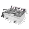 thumbnail image 2 of EH102V 110V 110V,3400W 24.9quart/23.6L Stainless Steel Double Cylinder Electric Fryer US Plug, Electric Deep Fryer Frying with 2 Faucets and Lids for Home Use, Adjustable Temperature, Easy to clean, 2 of 9