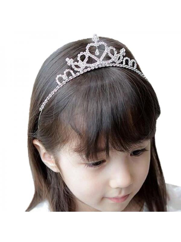 Tiara Wedding Flower Girls Kids Crystal Rhinestone Prom Party Crown Headband 