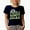 Navy Blue, variant on Distressed Mama's Lucky Charm, Retro Groovy Wavy Text St. Patrick's Day Art Merch Gift, Black T-Shirt, Medium
