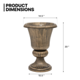 thumbnail image 2 of MoNiBloom Urn Planter Flower Pot Vase Outdoor Garden Ironplanters Front Column Wedding Pots Tall Door Moroccan Classic Bronze Stand, 2 of 9