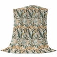 thumbnail image 6 of Summer Palm Leaf Blanket Soft Cozy Warm Throw Blanket for Couch, Plush Fuzzy Flannel Fleece Blankets for Sofa, Topical Vintage Botanical Leaves Bed Blankets Lightweight Gifts for Women, 30"x40", 6 of 9