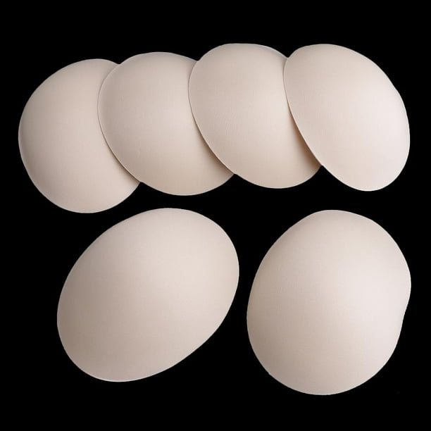 3 Pairs Bra Pads Inserts Removable Bra Padding Replacement Pads, Oval Shape  