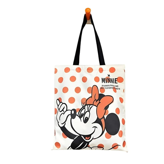 1 Pack Minnie Canvas Tote Bags, Lightweight Medium Reusable Grocery Shopping Cloth Bags, Suitable for DIY, Advertising, Promotion, Gift, Activity