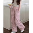 thumbnail image 5 of Hotiary Girl Casual Cargo Pant Kids Solid Color Fashion Elastic High Waist Straight Leg Pants with Pockets Pink for 6-16Y, 5 of 8