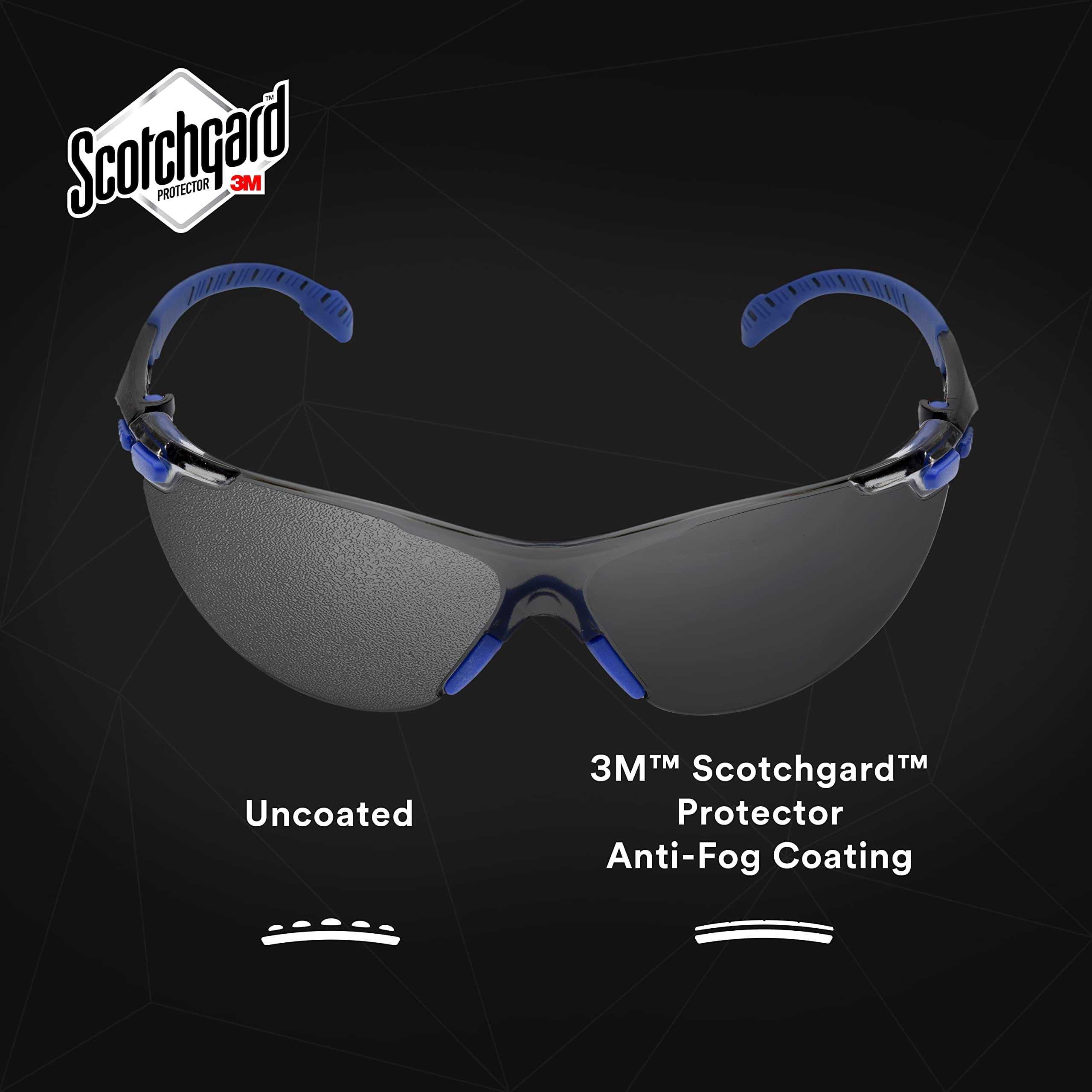3M Solus 1000-Series Safety Glasses S1107SGAF-KT, Kit, Foam, Strap, BLU/BLK, Indoor/Outdoor GRY Scotchgard Anti-Fog Lens, 20 EA/Case