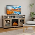 thumbnail image 3 of Gymax 58'' Fireplace TV Stand W/18'' 1500W Electric Fireplace up to 65'' Grey, 3 of 10