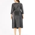 thumbnail image 4 of Robe Mode Femme Col Rond Manches Courtes Ample Mi-Mollet Robe Longue, 4 of 5