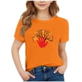 thumbnail image 2 of YUNAFFT T-Shirts à Manches Courtes Imprimés pour Enfants, Col Rond Orange Décontracté, 2 of 4