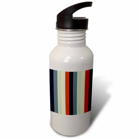 

3dRose Stripes with Gray and Red Brown Sports Water Bottle 21oz