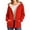 Red, variant on DAFPZW Women's Zip Up Sherpa Lined Hoodies Casual Long Sleeve Winter Fleece Sweatshirts Thick Hooded Jacket with Pockets