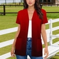 thumbnail image 2 of ShomPort Short Sleeve Cardigans for Women Casual Open Front Lightweight Summer Cardigan with Pockets Business, 2 of 5