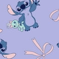 thumbnail image 2 of Girls' Plush Stitch with Bows Print 2-Piece Lounge Set, Purple Fleece Pullover Top and Lounge Sleep Pants, 2 of 5