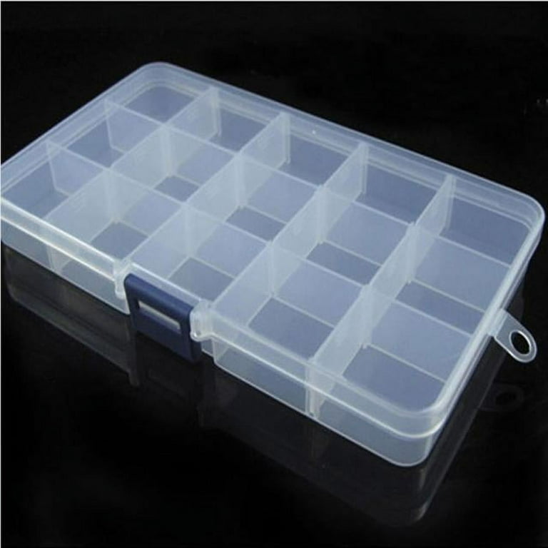 Plastic Organizer Box Storage Container Jewelry Box with Adjustable  Dividers for Beads Art DIY Crafts Jewelry Fishing Tackles Color:  2.52x2.52x0.79in