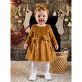 thumbnail image 4 of RUINIXCW Baby Girl Christmas Dress Star Print Long Sleeves Dress with Bow Headband, 4 of 8