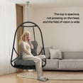 thumbnail image 6 of iCapeson Egg Chair with Stand for Patio & Indoor - Wicker Hanging Swing Chair with Cushion, Foldable Rattan Chair with Built-in Cup Holder, 350lbs for Balcony, Garden, Bedroom（black）, 6 of 7