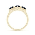 thumbnail image 2 of ANGARA Natural 1.8 Ct Aeon Three Stone Sapphire Hexagonal Engagement Ring in 14K Yellow Gold for Women (Size-5mm) | September Birthstone, Anniversary, Jewelry Gift for Women | Natural Sapphire Ring, 2 of 9