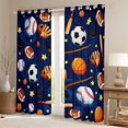 thumbnail image 3 of Homewish Cartoon Ball Print Blackout Curtains Set of 2 (52x84 Each) for Kid, Football Baseball Basketball Window Curtains, Sports Theme Curtains and Drapes, Blackout Curtains Room Decor, 3 of 6