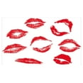 thumbnail image 4 of Kiss Ceramic Toothbrush Holder, Various Different Kiss Marks in Red Woman Seduction Lipstick Trace Worn Grunge Look, Decorative Versatile Countertop for Bathroom, 4.5" X 2.7", Red White, 4 of 4